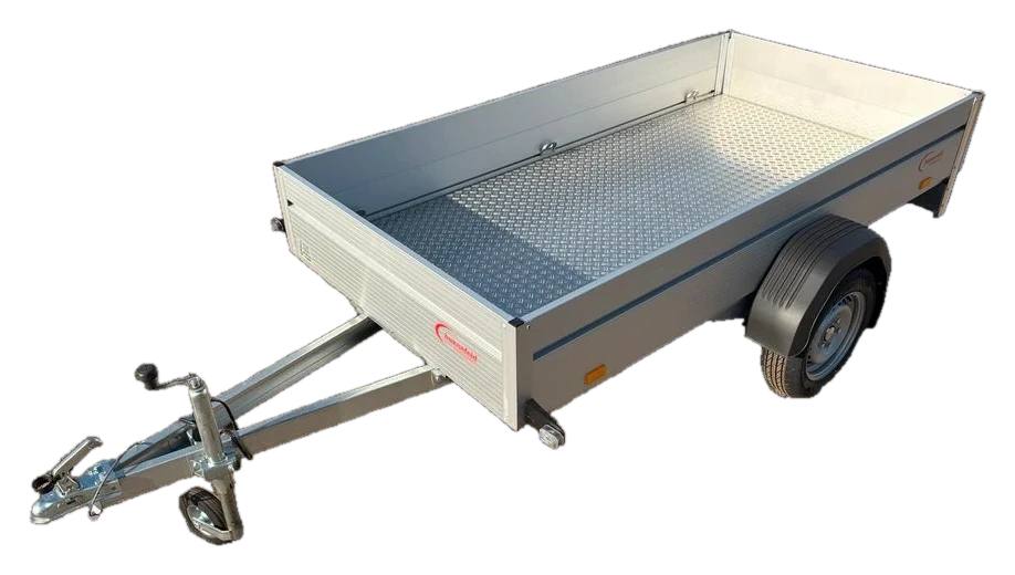 Tieflader Kastenanhänger 750 kg mit Alu-Bordwänden